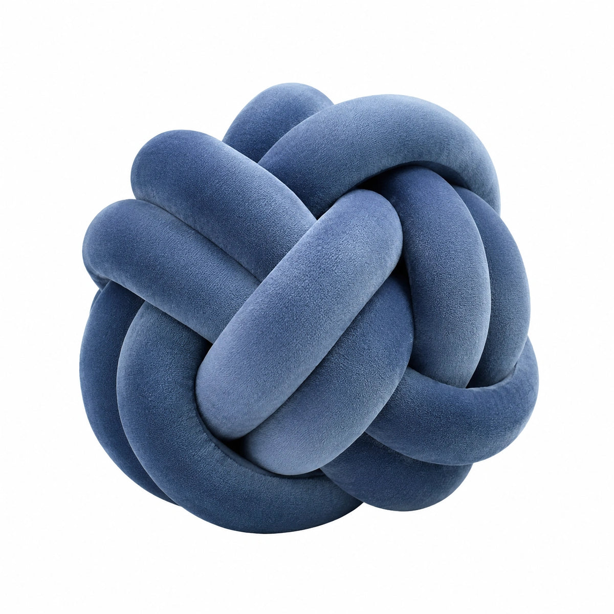 Cuscino decorativo annodato 30 cm in tessuto blu - morbido per divano e letto