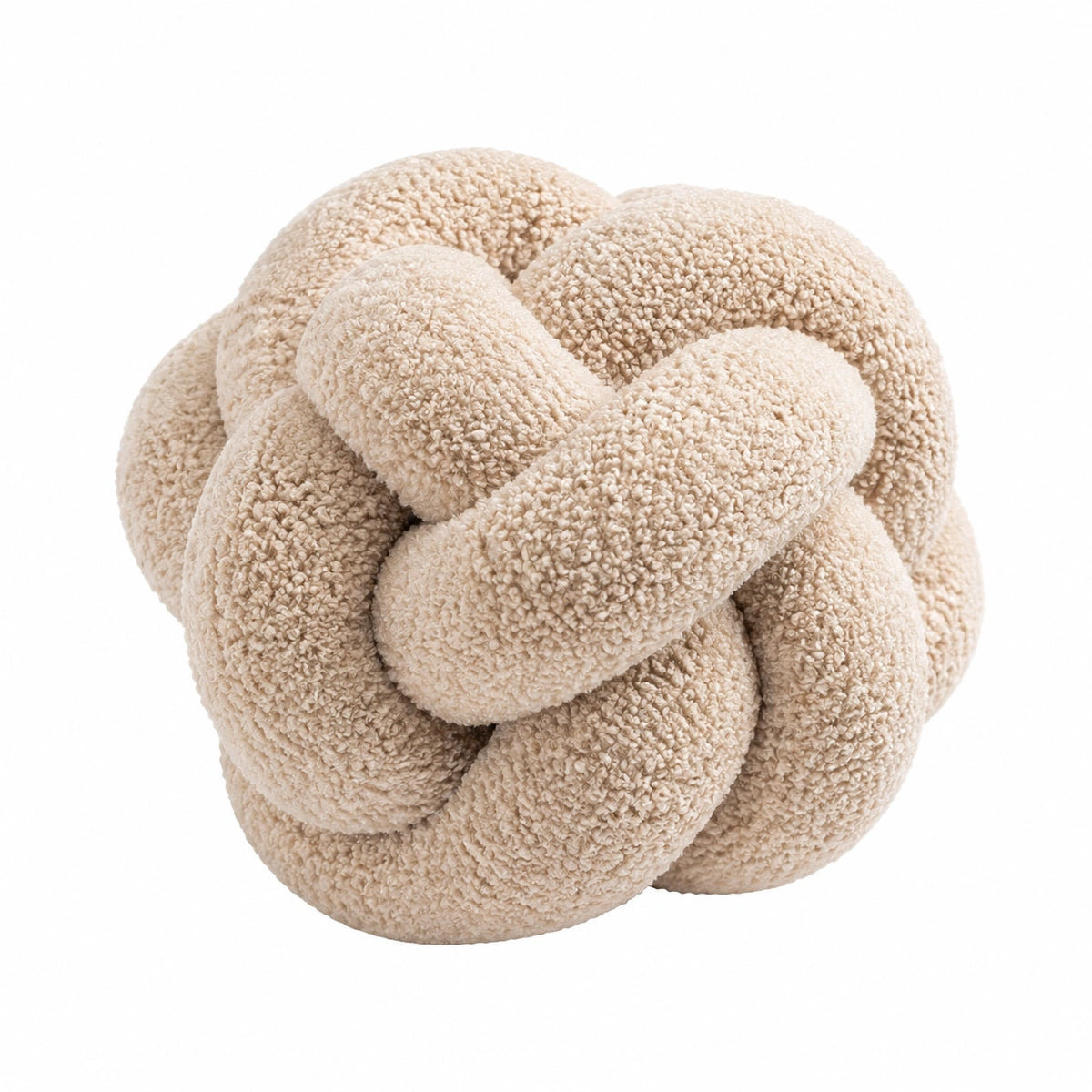 Cuscino decorativo a nodo 30 cm in tessuto bouclé beige stile moderno