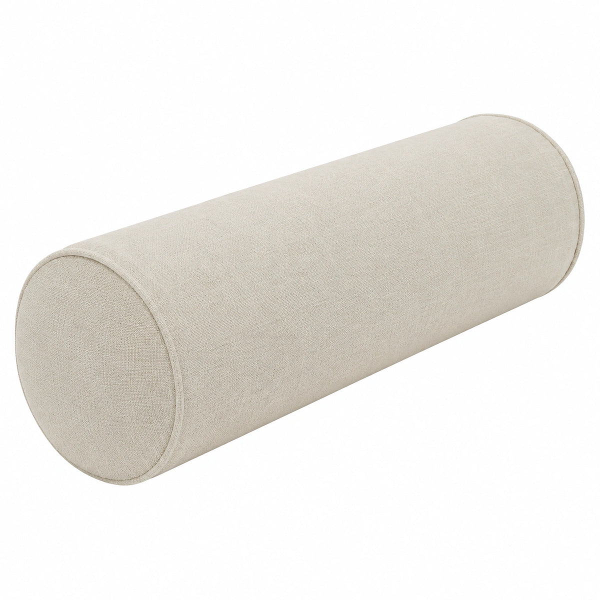 Cuscino cilindrico 20 x 60 cm in tessuto beige per sostegno decorativo