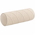 Cuscino cilindrico 45 x 15 cm in tessuto a maglia avorio - supporto decorativo intrecciato