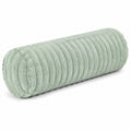 Cuscino cilindrico 15 x 45 cm in poliestere verde salvia - rivestimento a coste morbido