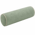 Cuscino cilindrico 20 x 60 cm in tessuto a coste verde salvia - supporto decorativo
