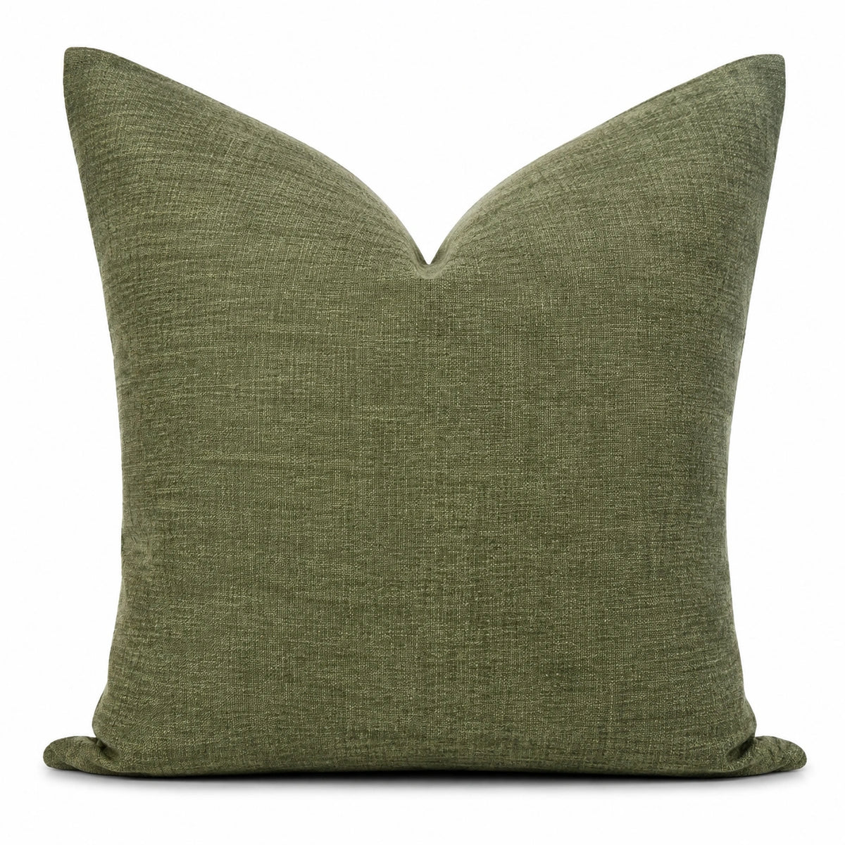Cuscino decorativo quadrato 50 cm in tessuto verde oliva - stile contemporaneo