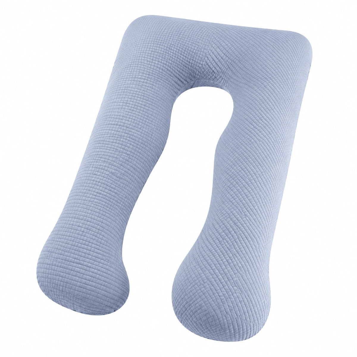 Cuscino a U 130 cm in tessuto azzurro - supporto per il riposo