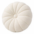 Cuscino decorativo rotondo 45 cm in tessuto bouclé crema - stile floreale