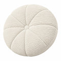 Cuscino decorativo rotondo 45 cm in tessuto a coste bianco stile moderno