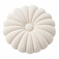 Cuscino decorativo rotondo 45 cm in velluto a coste bianco stile fiore